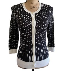 halogen • black & white cardigan • small